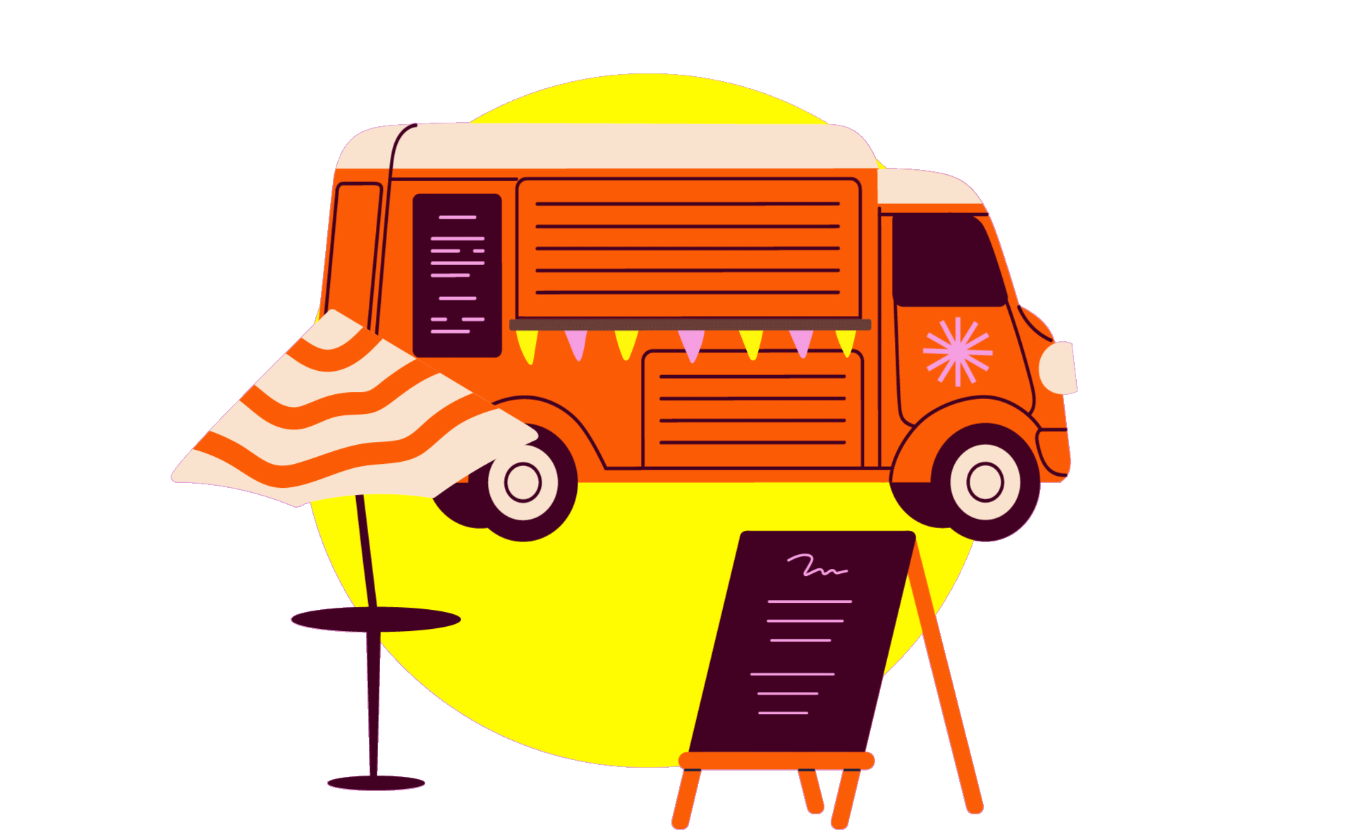 Animated food truck illustration